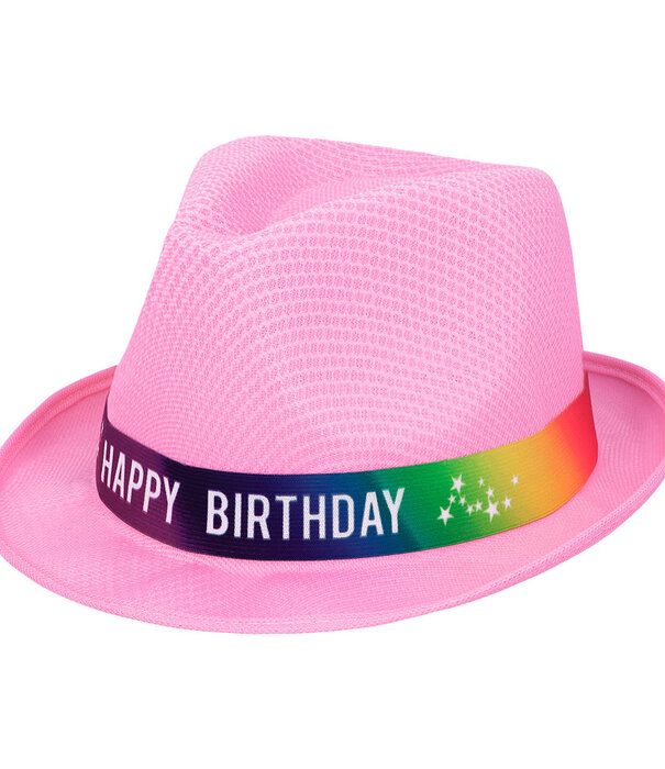 Hoed Funky 'HAPPY BIRTHDAY' 6 kleuren ass. (1stuk)