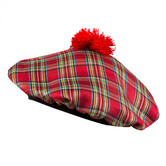 Beret Mrs Tartan red