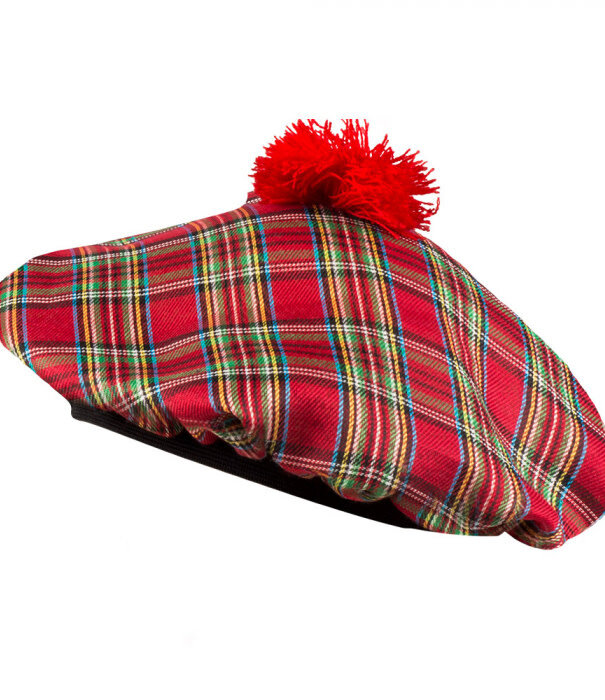 Beret Mrs Tartan red