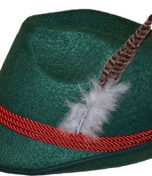 Chapeau tiroler Vert de luxe avec plume