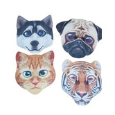 dierenmasker 4ass tijger, wolf, hond of poes (1stuk)