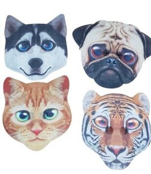 animal mask 4-piece tiger, wolf, dog or cat (1 piece)