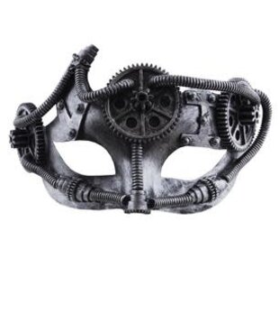 masque steampunk argent