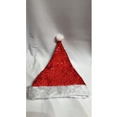Kerstmuts glitter rood