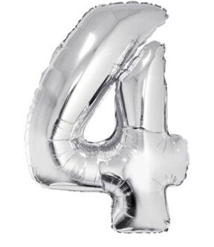 Ballon en aluminium 32" chiffre 4 argent