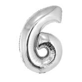 Ballon en aluminium 32" chiffre 6 argent