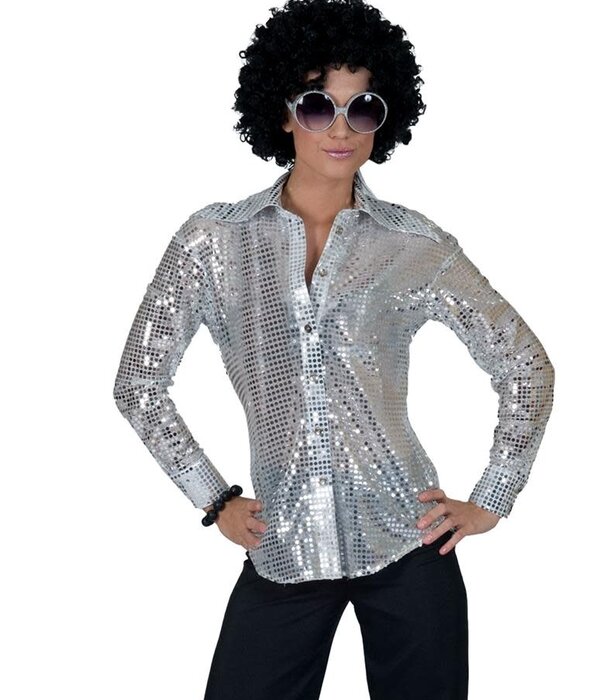 Funny Fashion Disco Hemd Zilver