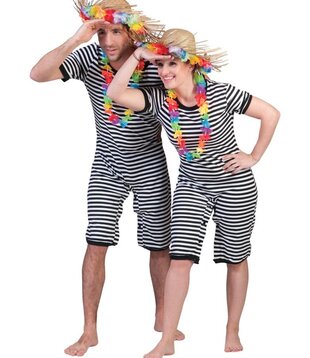 Dorus badpak zwart/wit S