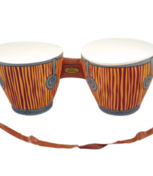 Inflatable bongo drums with strap (27cm x 25cm x 62cm)