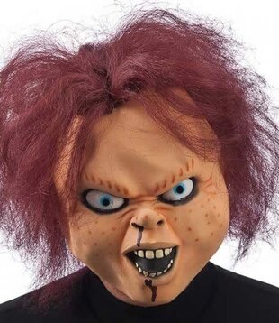 Horror Doll latex mask with header / chucky