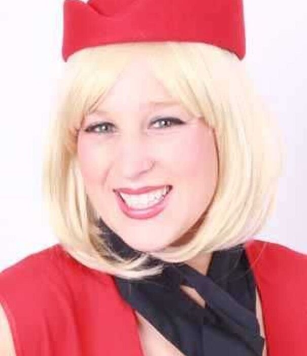 red hostess hat