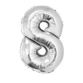 Ballon en aluminium 81 cm (32 pouces) chiffre 8 argent