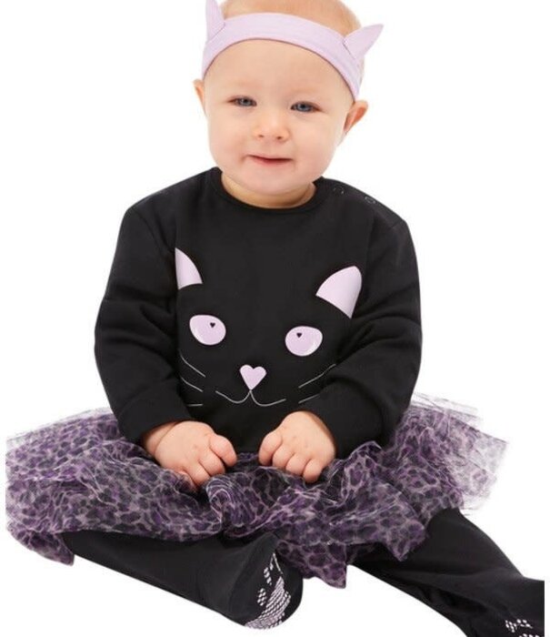 Costume bébé halloween chat noir avec bandeau