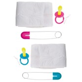 babyset pamper, tutter, speld roos