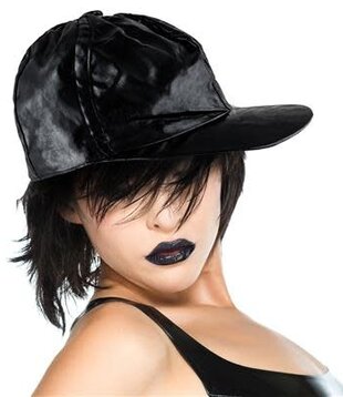 Black lacquered baseball cap