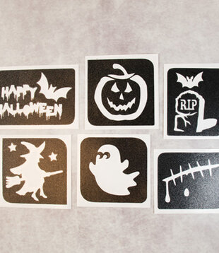 ENSEMBLE DE POCHOIRS DE TATOUAGE TEMPORAIRES POUR HALLOWEEN