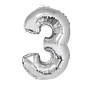 FOLIEBALLON 32" CIJFER 3 ZILVER