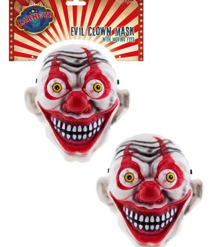 Masque de clown en plastique aux yeux mobiles