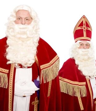 Baardstel P nieuw kanekalon (pruik en baard met vaste rechte snor)