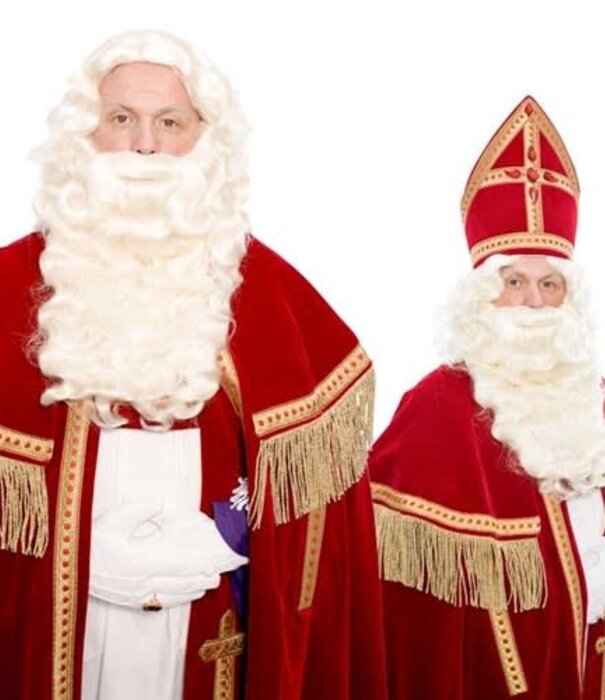 Baardstel P nieuw kanekalon (pruik en baard met vaste rechte snor)