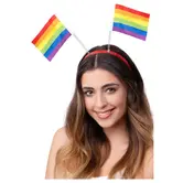 Regenboog vlaggetjes diadeem