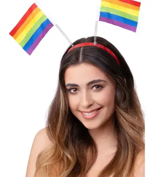 Regenboog vlaggetjes diadeem