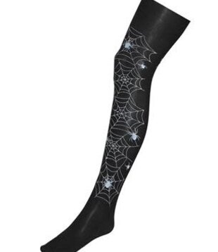 Collants noirs à motif toile d'araignée