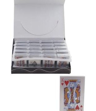 Schokgevende metalen speelkaart (6 x 3.5cm)