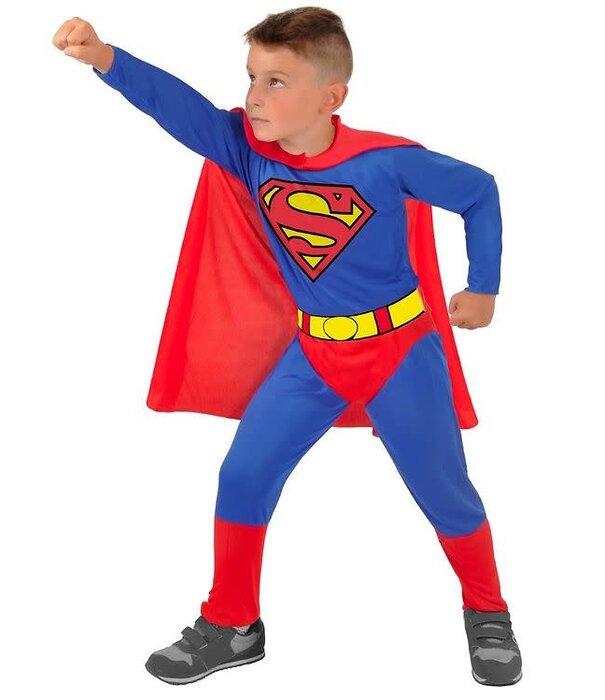Superman (jumpsuit, cape met velcrosluiting en riem)