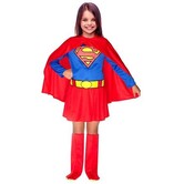 Supergirl (kleedje, cape, riem en schoenovertrekken)