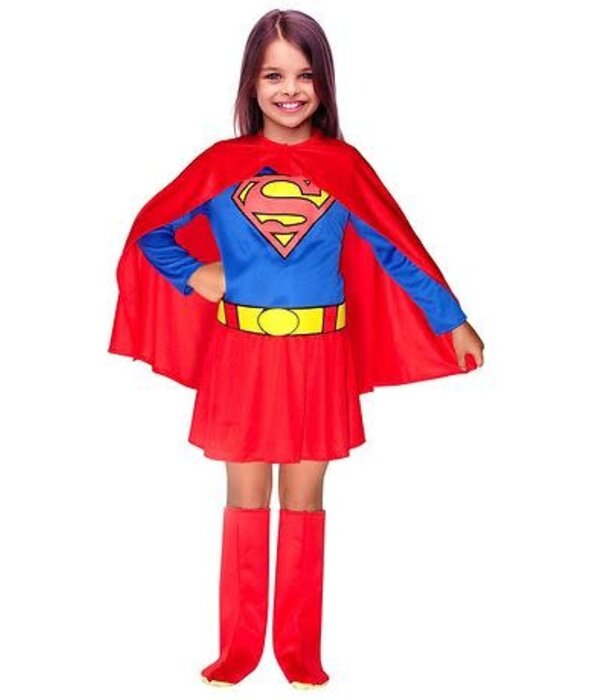 Supergirl (kleedje, cape, riem en schoenovertrekken)