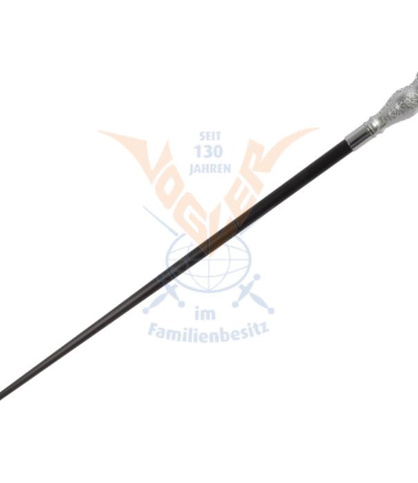 Metal walking stick with gold/yellow stone (93cm)