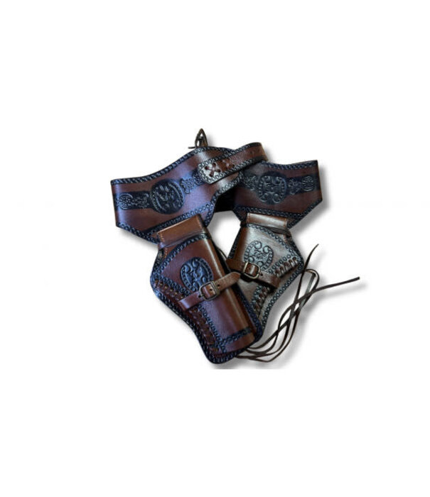 Étui double en cuir marron cowboy Denix