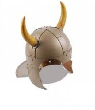 Luxury Viking helmet with horns and neck protection