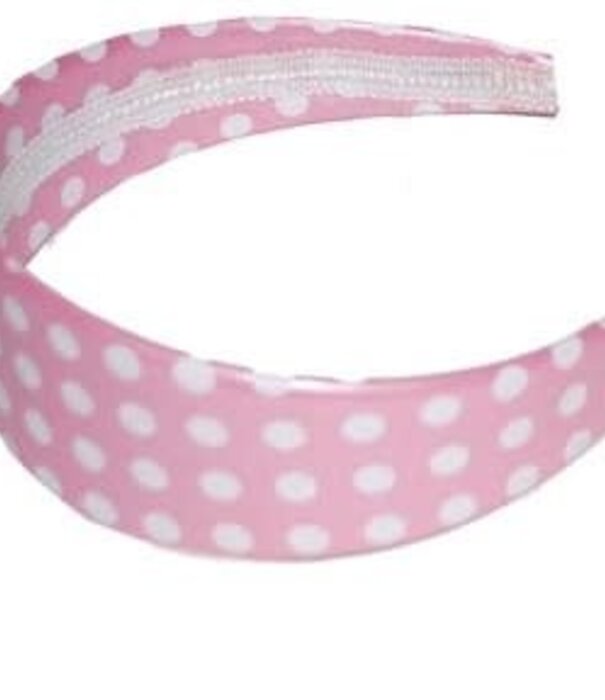 diadeem polka dots roos met witte bollen
