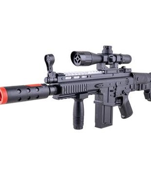 Machine gun with smoke effect, light and sound 53cm (batteries not included)