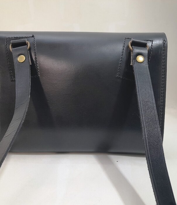 Belleman bag black leather luxury quality 30cm x 7.5cm x 25cm
