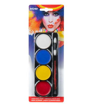 Coffret palette maquillage clown à base d'eau (4 palettes, applicateur et pinceau)