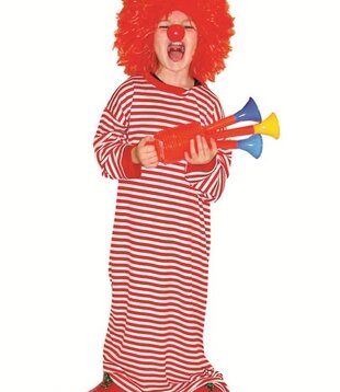 gestreept lang kleed rood wit m 164