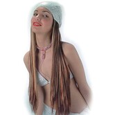 perruque disco queen avec casquette marron