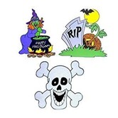 halloween window sticker glitter