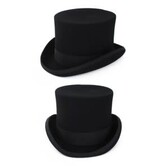 Chapeau haut de forme laine blanc noir taille 59