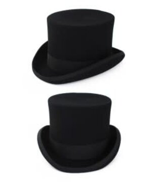 Top hat wool white black size 59