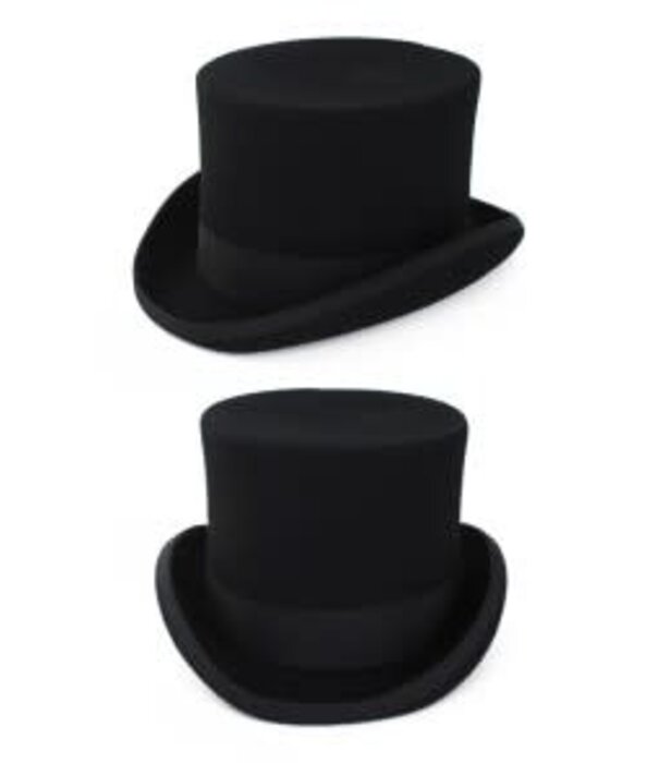 Chapeau haut de forme laine blanc noir taille 59