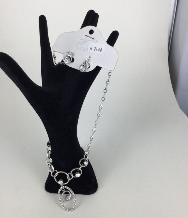 necklace and earrings rhinestones