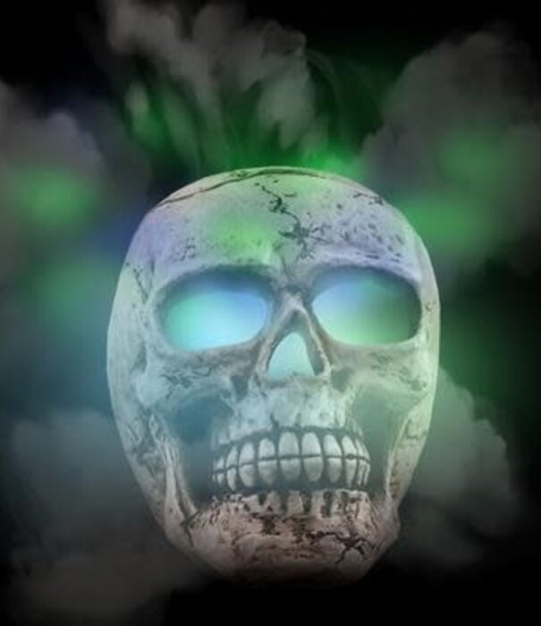 Skull 15.2cm with smoke