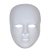 plastiek masker wit met voorhoofd