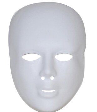 plastic mask white with forehead