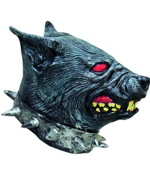 masque de loup en latex avec collier