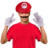 Ensemble Mario (gants, casquette et moustache)